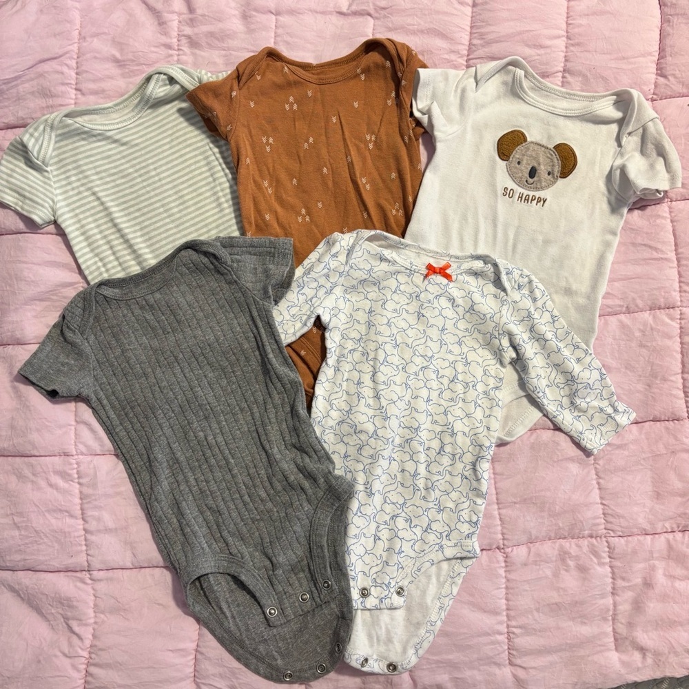 Carter's Gray and Orange Bodysuits Soft and Cozy